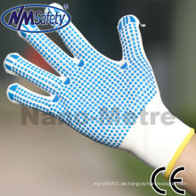 NMSAFETY Poly-Baumwoll-Strickhandschuhe arbeiten mit PVC-Punkt